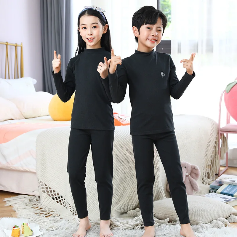 Sporting Autumn Winter Thermal Underwear Suit Girls Clothing Sets Boys Pajama Se - £32.07 GBP