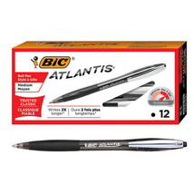 Bic Atlantis Retractable Pen Medium Point (12pk) - Black - $49.27