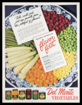 1945 Del Monte Vegetables Flavor First Vintage Print Ad - £11.12 GBP