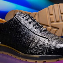 Alonzo Genuine Caiman Crocodile Fashion Sneaker Black image 8