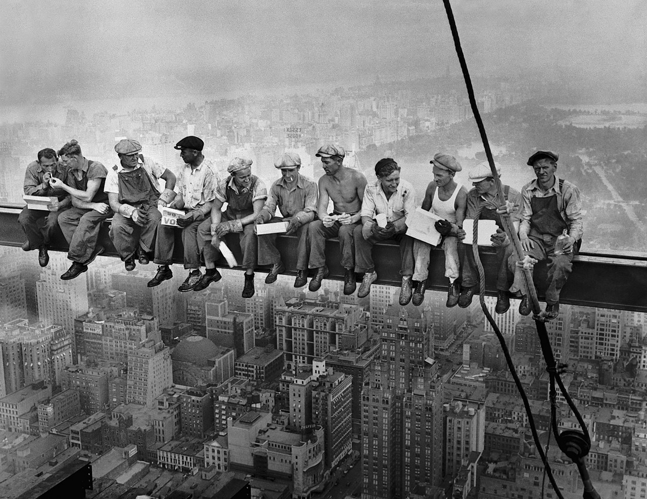 Lunch atop a Skyscraper Workers Eating on Beam Rockefeller Photo Poster ... - $24.99+