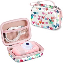 Fintie Kids Camera Case, Hard Carrying Bag With Inner Pocket, Raining Hearts, - £23.88 GBP