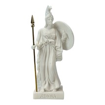 Small Athena Minerva Greek Roman Goddess Cast Alabaster Statue White 15 cm - £25.19 GBP