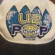 Vintage 1997 U2 Popmart Tour White Black Hat Strap Back - £47.48 GBP