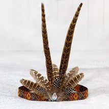 Feather Headdress Headband Native American Indian Headwear Chief Costume Headpie - £22.03 GBP