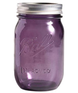 1 Purple Glass Mason Jar +Lid &amp; Band PINT Reg Mouth 5.25&quot; American Herit... - $33.09