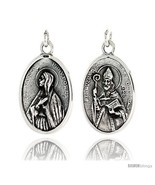 Sterling Silver St. Monica and St. Augustine Medal Pendant 15/16in  X 5/8in  (24 - $37.68