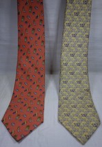 Brooks Brothers Basics Necktie Lot of 2 Silk Made in USA Butterfly &amp; Vegetables - £14.11 GBP