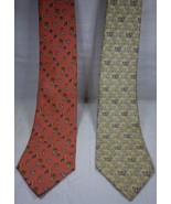Brooks Brothers Basics Necktie Lot of 2 Silk Made in USA Butterfly & Vegetables