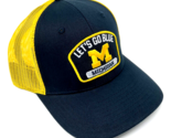 UNIVERSITY OF MICHIGAN WOLVERINES LOGO BLUE YELLOW MESH TRUCKER SNAPBACK... - £17.04 GBP