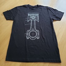 TUNER CULT Piston T-shirt Engine Schematic Diagram Black Adult Size Medi... - $12.82