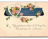 Heart Flowers May All Things Fine Be Sent Valentine Gibson Lines DB Post... - $2.92