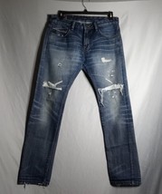 Cult of Individuality Red Selvedge Rocker Slim Distress Men&#39;s Jeans 34x3... - $58.41