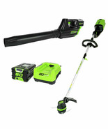 Greenworks Pro 80V Cordless Brushless String Trimmer + Leaf Black &amp; Green  - $8,770.41 MXN