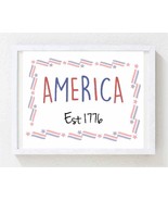 America Est 1776 Wall Art Printable Instant Digital Download, America Wa... - $3.99