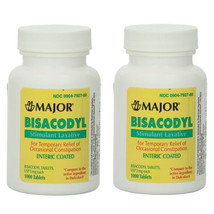2 Pack Major Laxative Bisacodyl 5mg Enteric coated - $33.99