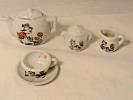 7 pcs of Vintage Japanese Child&#39;s Tea Set PARTIAL Pot Sugar Creamer - £15.94 GBP