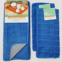 Drying Mat and Kitchen Towels Set Blue Microfiber Window Pane Check - £15.80 GBP