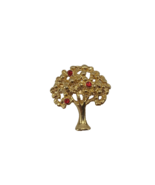 Ruby Red Crystal July Birthday Birthstone TREE Brooch Pin - $129.89 MXN