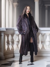 “The Duchess Nocturne”– Long Haired Beaver Fur Coat with Luxe Fox Trim F... - $639.00