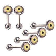 K eye logo tongue ring barbell ball stud bars hypoallergenic surgical steel tongue body thumb200