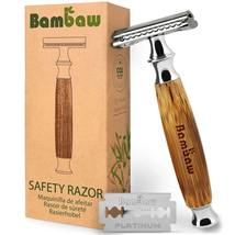 Safety Razor Silver | Bamboo Double Edge Razor | Mens Razors for Shaving | Safet - £20.07 GBP