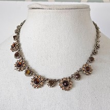 LC Lauren Conrad Gold Tone &amp; Red Floral Beaded Necklace - £11.23 GBP