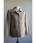 Talbots 10P Tan 100% Camel Hair Button Front Blazer Jacket Italy - $41.04