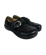 Alegria Leather Shoes Womens 9/9.5 39 EU Khloe Black Nappa Buckle Wedge ... - £29.86 GBP