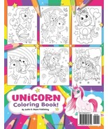 100 Page Kids Unicorn Colouring book, Large Size Gloss Unicorn Coloring ... - $10.49 CAD