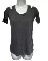 splendid grey supima cotton cold shoulder short sleeve top Size XS - £11.95 GBP