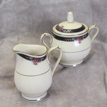 Noritake Etienne Sugar Bowl w/Lid and Cream Pitcher - $514.45 MXN