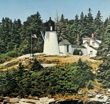 1970s Postcard Burnt Island Lighthouse Boothbay Maine Unposted Vintage CHXD - $10.99