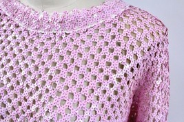 VTG 80s Sparkle Sweater Fairy Kei Kawaii Pastel Lilli Diamond  M Aurora Sequins - £102.71 GBP