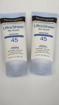 (2) Neutrogena Ultra Sheer Dry-Touch Sunscreen Lotion  45 SPF  3oz Each - $12.86