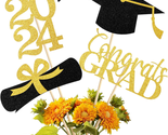 Graduation Decoration Class of 2024, 16 PCS Gold and Black Double Sided ... - £15.06 GBP