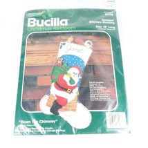 Bucilla Christmas Heirloom Jeweled Stocking Kit Santa Down the Chimney 8... - £26.01 GBP