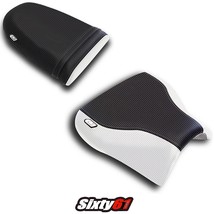 Suzuki GSXR 600 750 Seat Covers 2001 2002 2003 Luimoto Front Rear White ... - $110.50