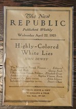 The New Republic Published Weekly, Wednesday April 22nd 1925 Vol XLII No... - $36.46