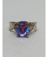 Sterling Silver 925 Mystic Topaz NV Ring Size 6 - £19.97 GBP