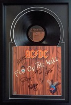 AC/DC band signed &quot;Fly on the Wall&quot; Framed Vinyl Record - £949.14 GBP
