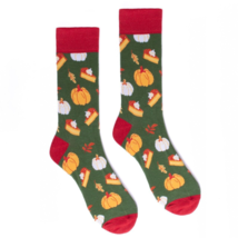 Men&#39;s Pumpkin Pie Socks Thanksgiving Socks Gift for Him Fall Novelty Socks - $13.85