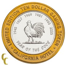 Sam Boyd&#39;s Las Vegas NV $10 Gaming Token Year of the Rooster 999 Fine Silver - £49.06 GBP