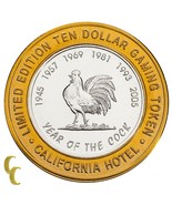 Sam Boyd&#39;s Las Vegas NV $10 Gaming Token Year of the Rooster 999 Fine Si... - £49.85 GBP