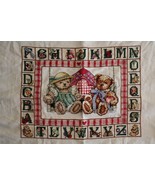 Finished Cross Stitch Bobbie G Designs Teddy Love Alphabet Blocks Completed - $353.57 MXN