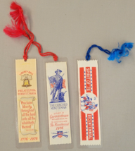 Vintage Weve A Gift Laminated Woven Bookmark Lot 3 USA Bicentennial Liberty f - £11.12 GBP