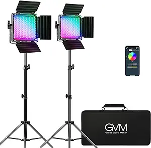 Gvm Rgb Video Lighting, Bi-Color Led Video Light Kit With App Control, 2... - $481.99