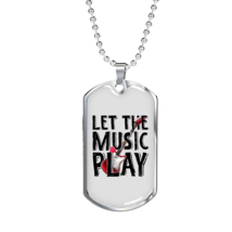 Musician Necklace Let The Music Play Necklace Stainless Steel or 18k Gold Dog T - £37.32 GBP+