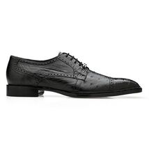 Belvedere Men's Shoes Martino Genuine Caiman Crocodile/Ostrich Black R104 image 1