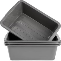 The Dicunoy 4 Pack Plastic Bus Tubs, 8L Dish Tubs Food Service Tub, Rect... - £31.55 GBP
